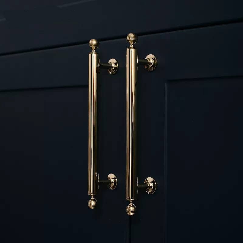 Shiny gold ball finial cabinet bar handle/Unusual polished gold ball design cabinet drawer pull/Gold furniture hardware/kitchen renovation