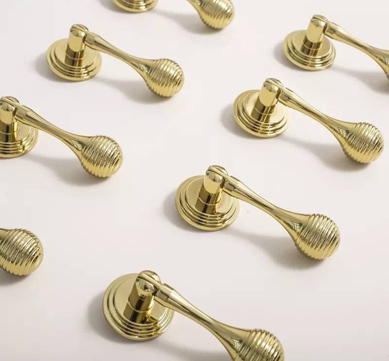 Shiny gold ball finial cabinet bar handle/Unusual polished gold ball design cabinet drawer pull/Gold furniture hardware/kitchen renovation