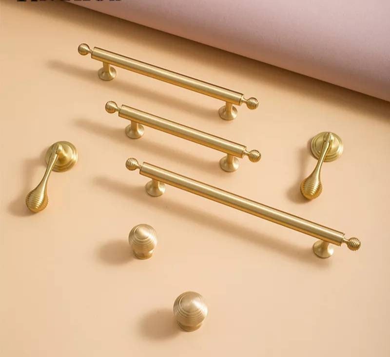 Matte gold ball finial cabinet bar handle/Unusual matte gold ball design cabinet drawer pull/Gold furniture hardware/Brass kitchen hardware