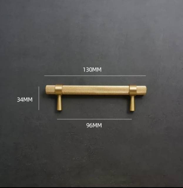 Gold knurled cabinet bar handle/Textured brass cabinet drawer pull/Gold brass door pull/Kitchen hardware/Brass door handle/Reticulated pulls