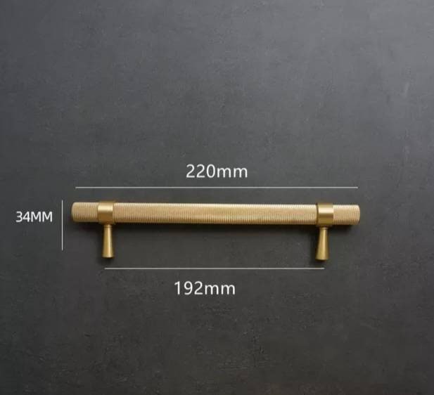 Gold knurled cabinet bar handle/Textured brass cabinet drawer pull/Gold brass door pull/Kitchen hardware/Brass door handle/Reticulated pulls