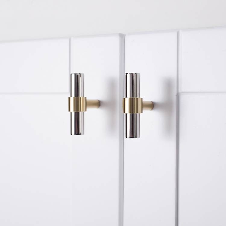 Silver and Gold cabinet bar pull/silver and gold drawer pull/kitchen hardware/metal door handle/furniture hardware/shiny silver cabinet pull