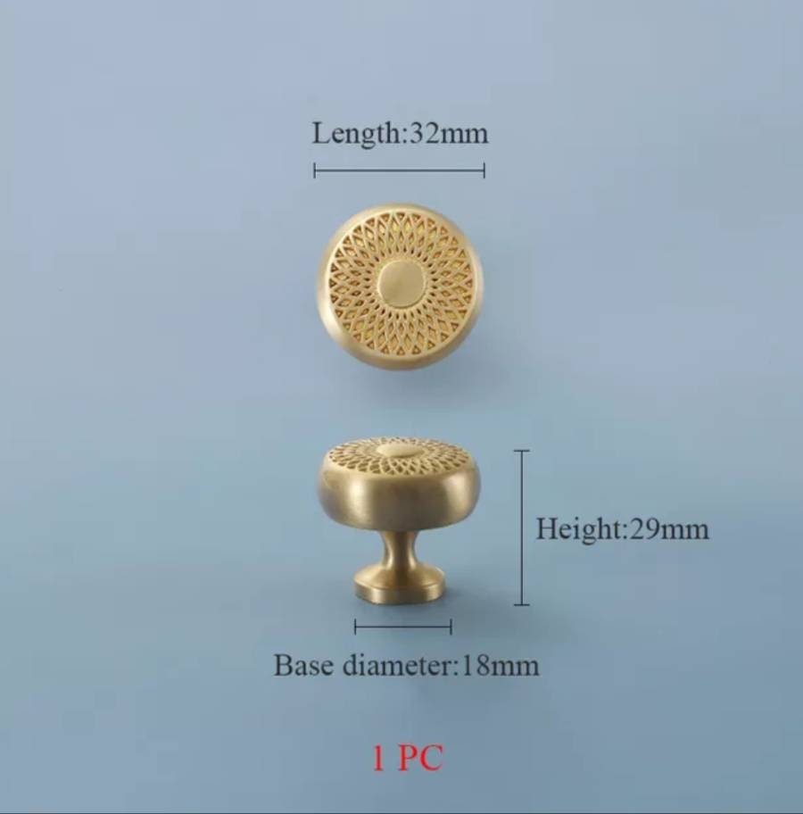Spirograph design cabinet hardware in gold or silver/semi circle drawer pull and matching round door knob/geometric pattern cabinet handle