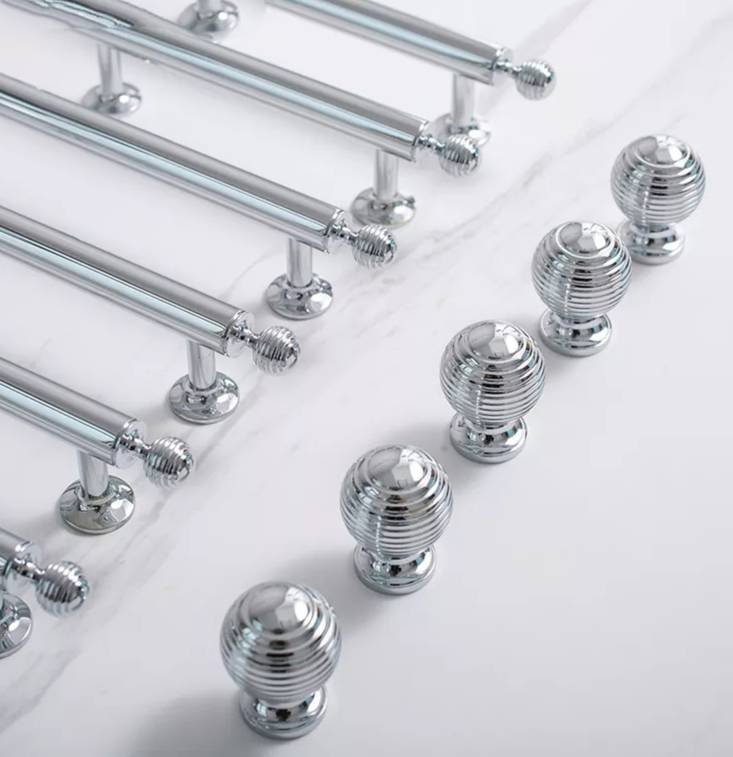 Silver ball finial cabinet bar handle/Unusual silver ball design cabinet drawer pull/silver furniture hardware/kitchen renovation door knob