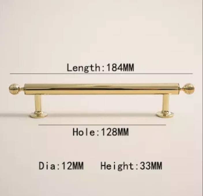 Shiny gold ball finial cabinet bar handle/Unusual polished gold ball design cabinet drawer pull/Gold furniture hardware/kitchen renovation