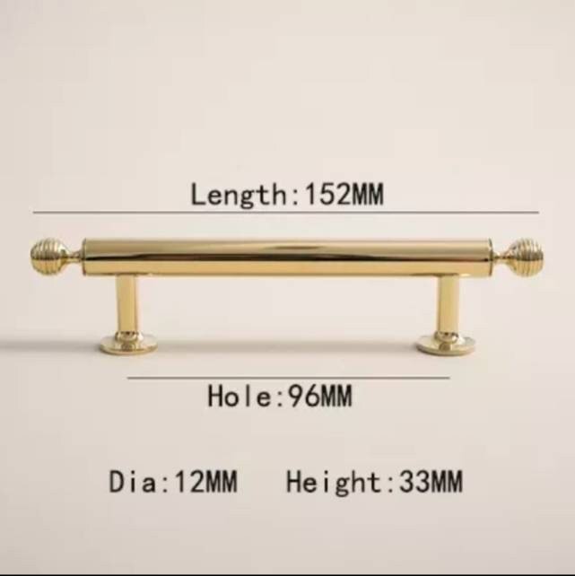 Shiny gold ball finial cabinet bar handle/Unusual polished gold ball design cabinet drawer pull/Gold furniture hardware/kitchen renovation
