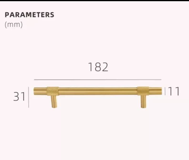Matt gold with textured detail cabinet bar handle/Brass drawer pull/gold knurled cabinet pull/Brass furniture hardware/kitchen hardware