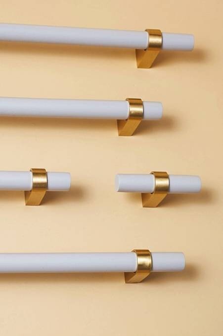 Light Grey and Gold cabinet bar pull/ wooden drawer handles/nursery furniture hardware/gray cabinet door handles/children's furniture handle