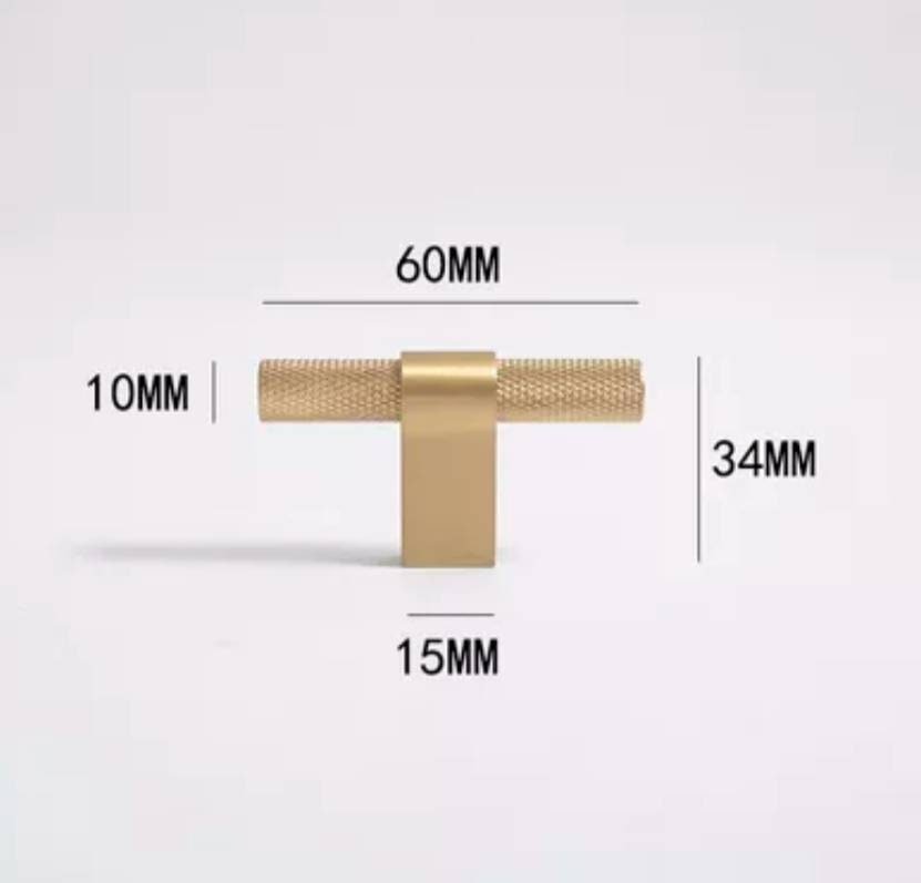 Gold brass bar handle with plain fixings/knurled texture cabinet handle/home improvement hardware/modern brass kitchen hardware/gold handle