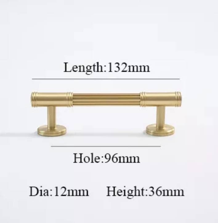 Matte gold line texture bar handle/Gold cabinet pull with round feet/Brass door handle/bar drawer pull/furniture hardware/home improvement