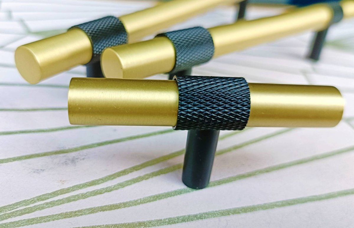 Gold and black textured brass cabinet bar handle/Brass drawer pull/gold and black cabinet pull/Brass furniture hardware/kitchen hardware