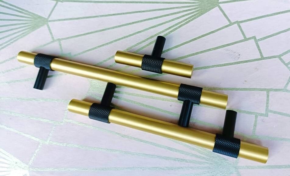 Gold and black textured brass cabinet bar handle/Brass drawer pull/gold and black cabinet pull/Brass furniture hardware/kitchen hardware