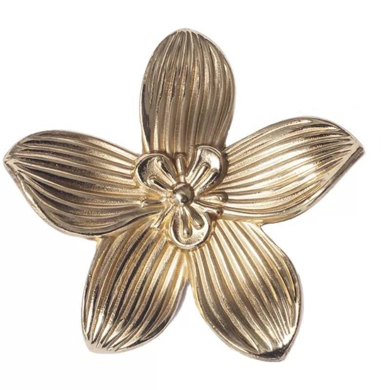 Gold cymbidium door knob/ Exotic flower cabinet pull/Brass flower Door Handle/Orchid drawer pull/ bedroom furniture hardware/orchid flower