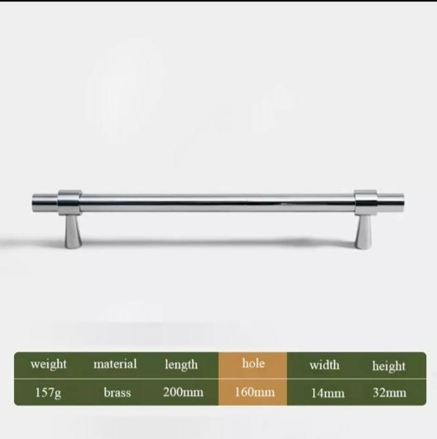 Shiny silver classic cabinet bar handle/silver cabinet pull/Brass furniture hardware/classic chrome door handle/silver kitchen hardware