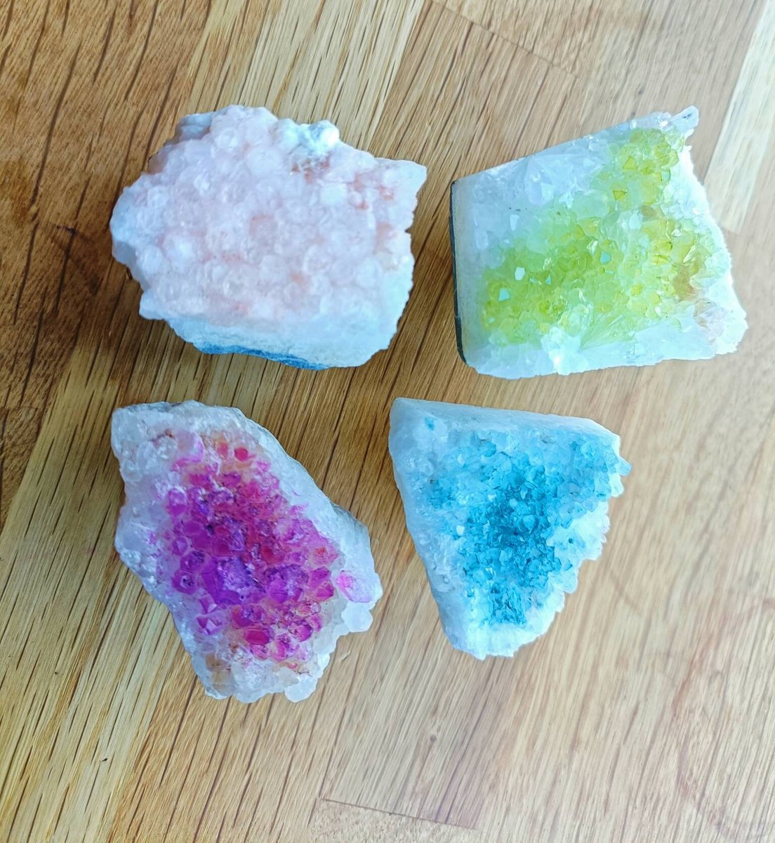 Dyed quartz crystal geode and brass cabinet handle/gemstone drawer handle/crystal door handle/raw semi precious stone door knob/rough quartz