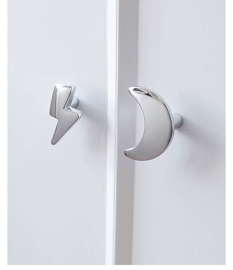 Gold or silver moon shaped door handle/brass drawer knob/home improvement cabinet pull/nursery decor/cabinet handle for furniture renovation