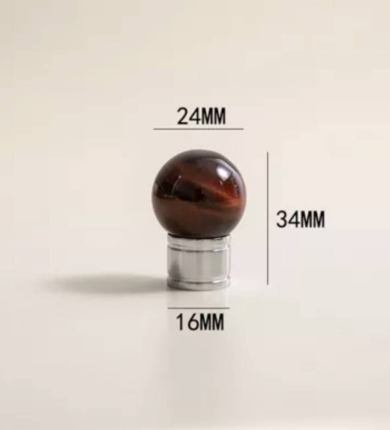 Semi precious stone ball drawer knob/Crystal drawer pull/Round gemstone cabinet handle/Silver door knob/Quartz crystal and silver handle