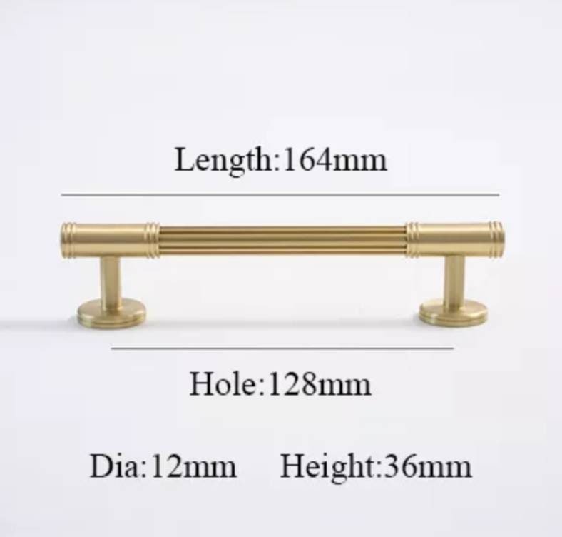 Matte gold line texture bar handle/Gold cabinet pull with round feet/Brass door handle/bar drawer pull/furniture hardware/home improvement