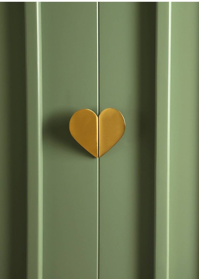 Pair of heart shaped drawer handles/Flush fitting handles/Heart shaped cabinet handles/Nursery door handles/Door handle in pastel shades