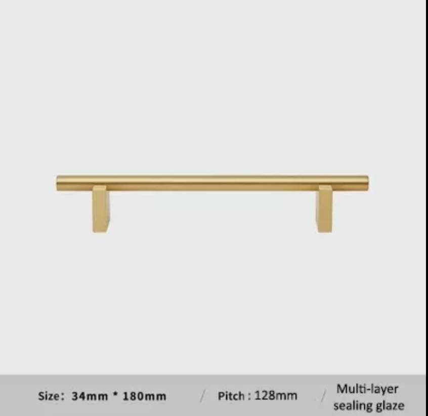 Gold brass bar with rectangle base drawer handle/modern gold gold brass hardware/gold brass cabinet pull/Gold kitchen hardware/Gold pulls
