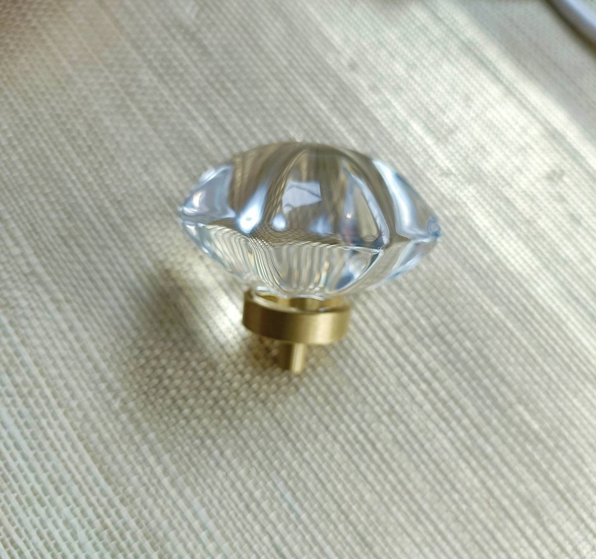 Mid century modern clear lucite cabinet pull/Transparent rounded star shaped door knob/Resin furniture hardware/vintage gran style handle