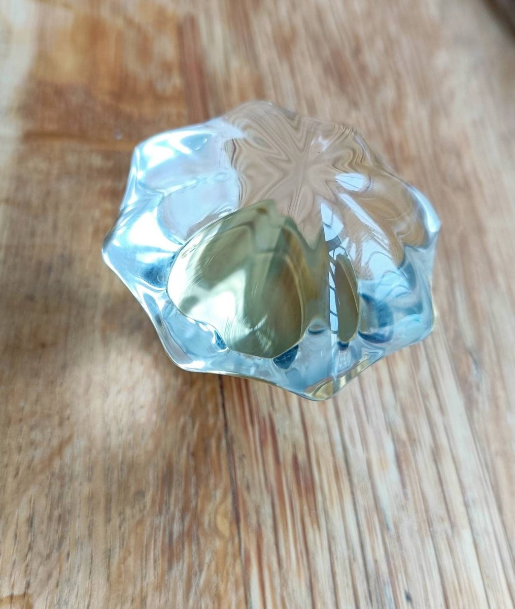 Mid century modern clear lucite cabinet pull/Transparent rounded star shaped door knob/Resin furniture hardware/vintage gran style handle