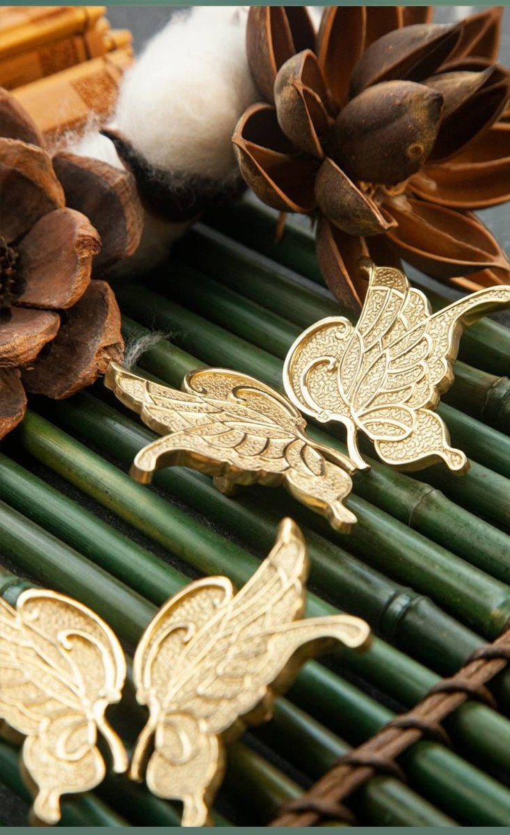 Pair of detailed individual butterfly wing door handles/gold butterfly drawer handles/Gold brass hardware/nursery decor/gold butterfly pull