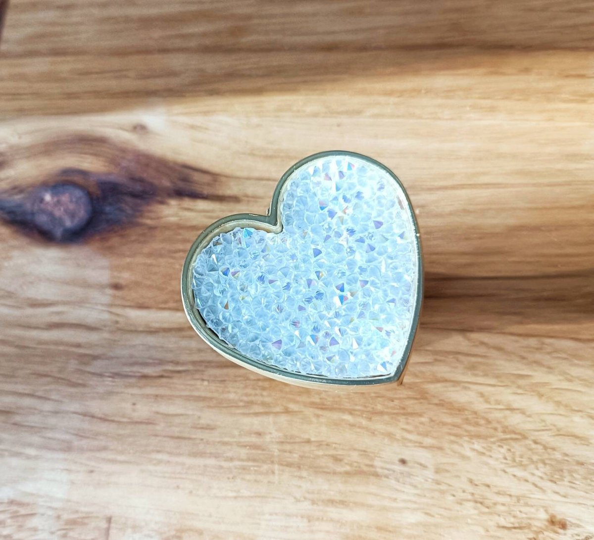 Sweet glittery heart shaped drawer pull/Pastel coloured door handle/Nursery door knob/Girls bedroom cabinet handle/Crystal heart shaped knob