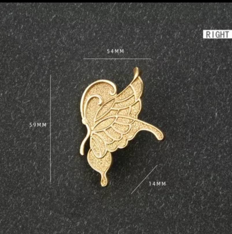 Pair of detailed individual butterfly wing door handles/gold butterfly drawer handles/Gold brass hardware/nursery decor/gold butterfly pull