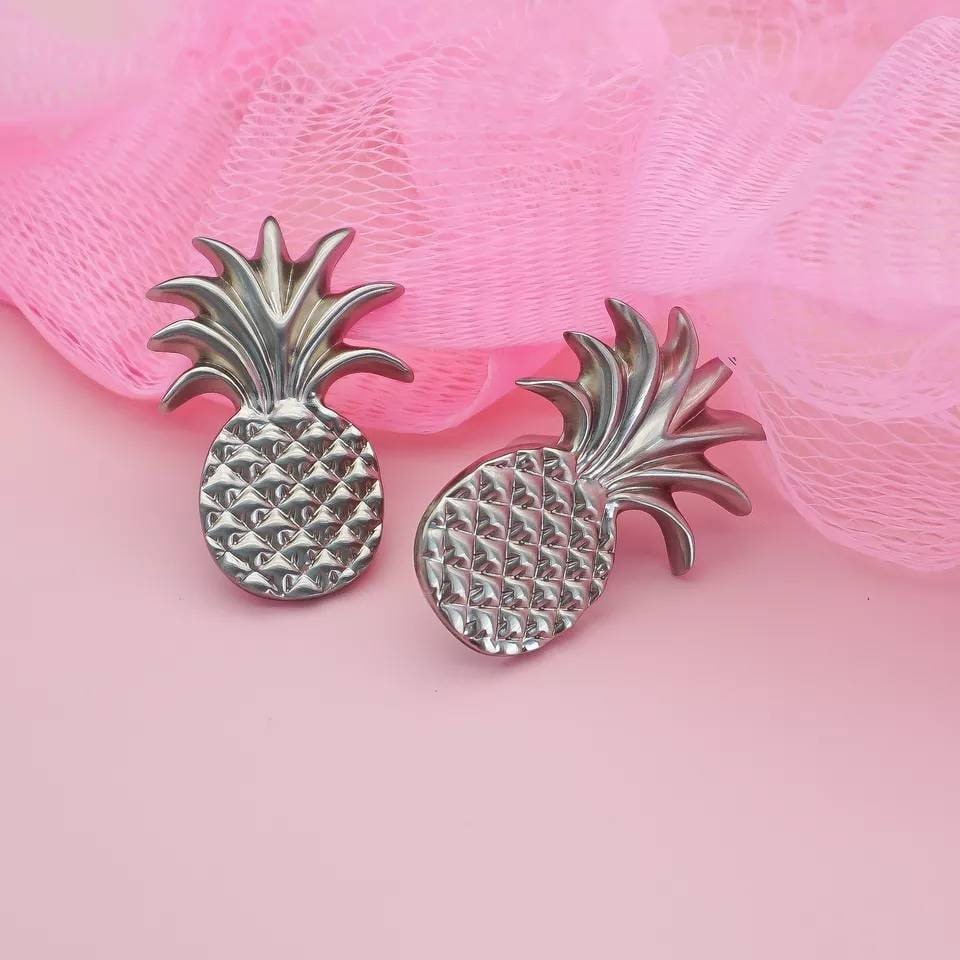 Silver Pineapple Cabinet Pulls/Nickel Door Handle/drinks cabinet handle/tropical decor/home improvement/retro style door knob/drawer handle