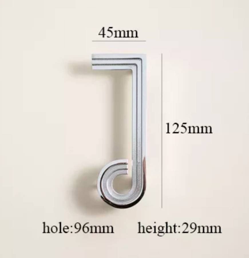 Silver note shaped retro door handle/Silver geometric shape wardrobe handle/Chrome mid century modern style drawer pull/Statement handles