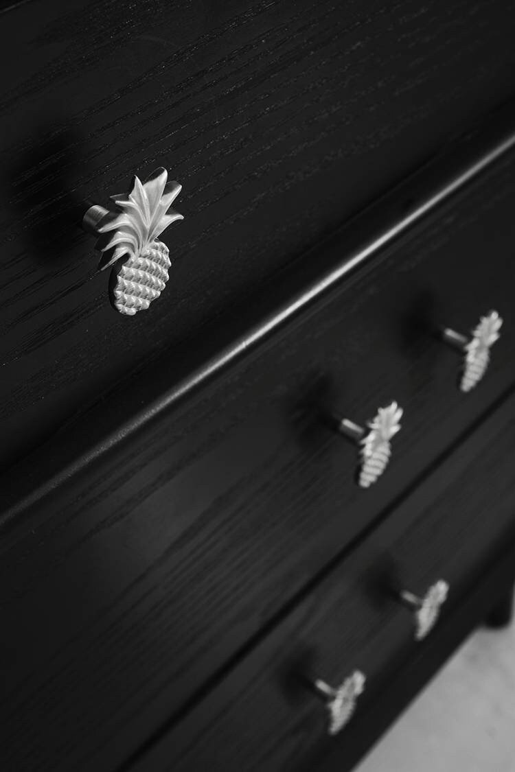 Silver Pineapple Cabinet Pulls/Nickel Door Handle/drinks cabinet handle/tropical decor/home improvement/retro style door knob/drawer handle
