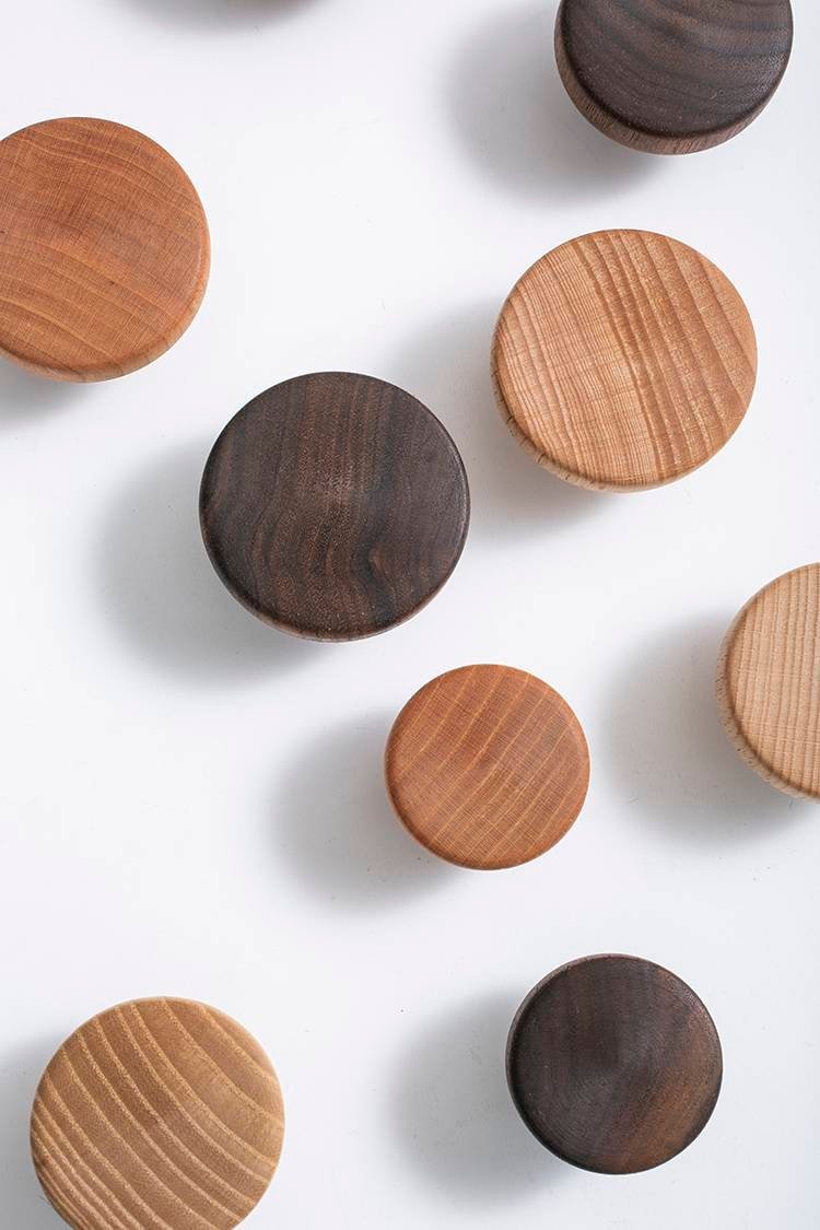 Round wooden cabinet handle/Classic wood drawer pull/Wooden furniture hardware/Natural wood door handle/Walnut, Ash, beech wood hardware