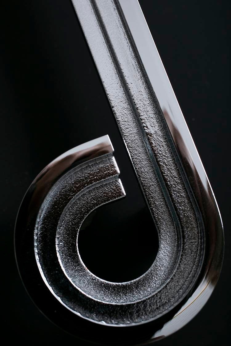 Silver note shaped retro door handle/Silver geometric shape wardrobe handle/Chrome mid century modern style drawer pull/Statement handles