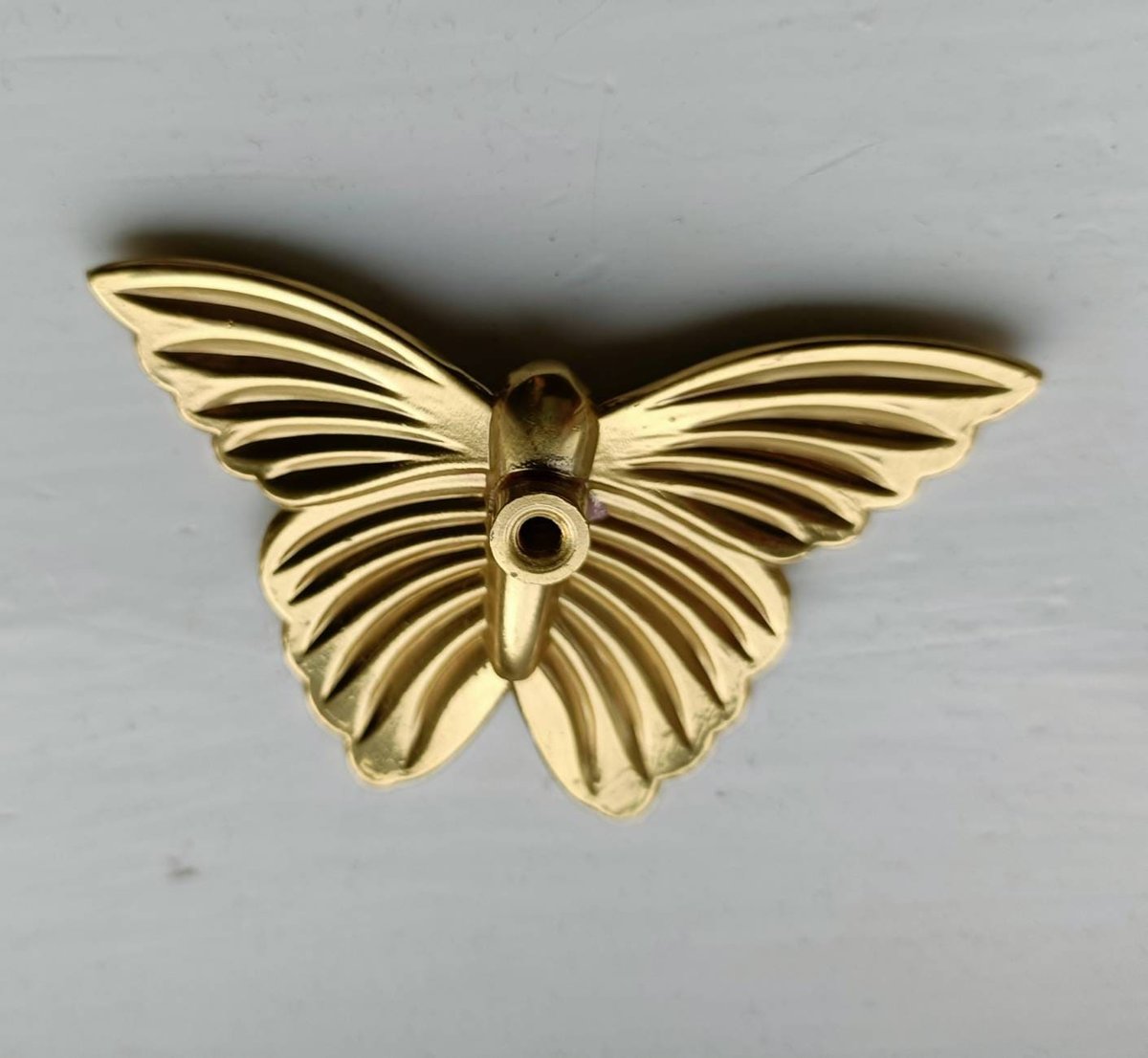 Shiny polished gold brass butterfly cabinet Pull/Gold butterfly door handle/Cute Butterfly drawer knob/Gold brass butterfly wardrobe handle