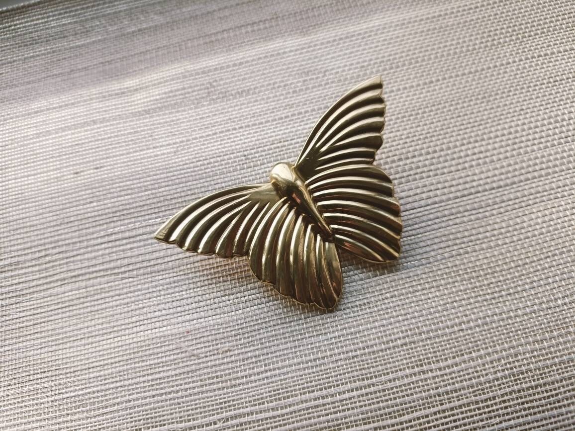 Shiny polished gold brass butterfly cabinet Pull/Gold butterfly door handle/Cute Butterfly drawer knob/Gold brass butterfly wardrobe handle