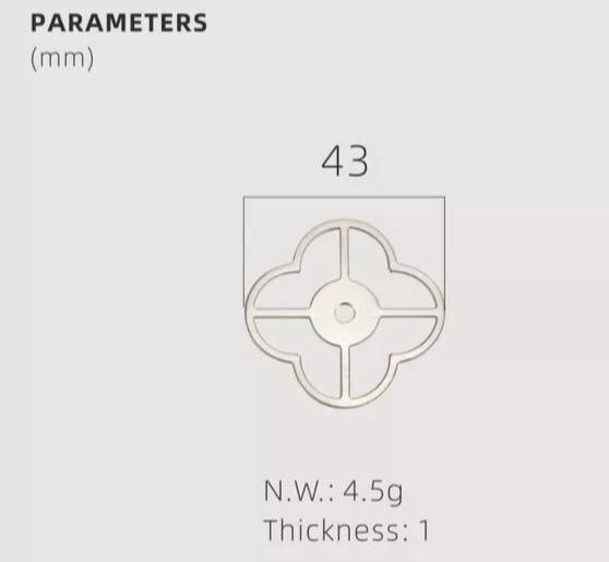 Clover shaped geometric pattern backplate for drawer handles/Gold, Silver or black back plates for cabinet pulls/Modern handle backplates