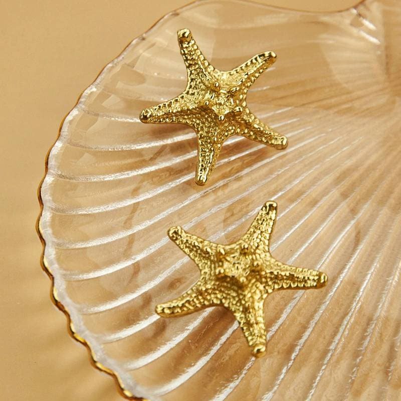 Detailed brass starfish drawer handle/Star fish cabinet pull/Gold beach themed door handle/Seaside decor drawer knob/gold furniture hardware