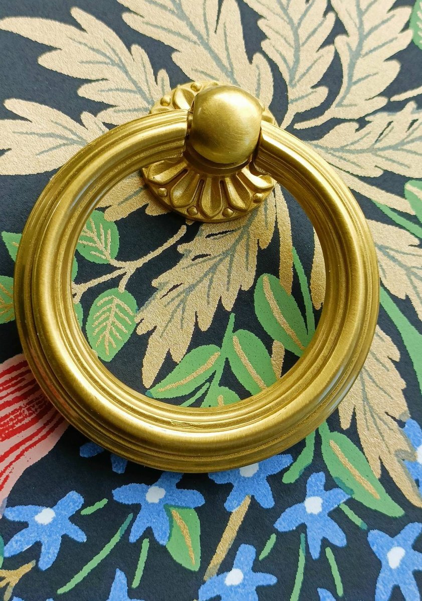 Edwardian style gold brass cabinet Pull/Antique style door handle/Ring pull door knob/Brass furniture hardware/decorative gold drawer pull