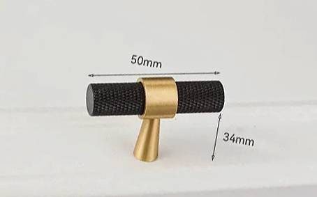 Black and gold knurled cabinet bar handle/textured brass drawer pull/ kitchen cabinet handle/modern furniture hardware/cabinet door handle