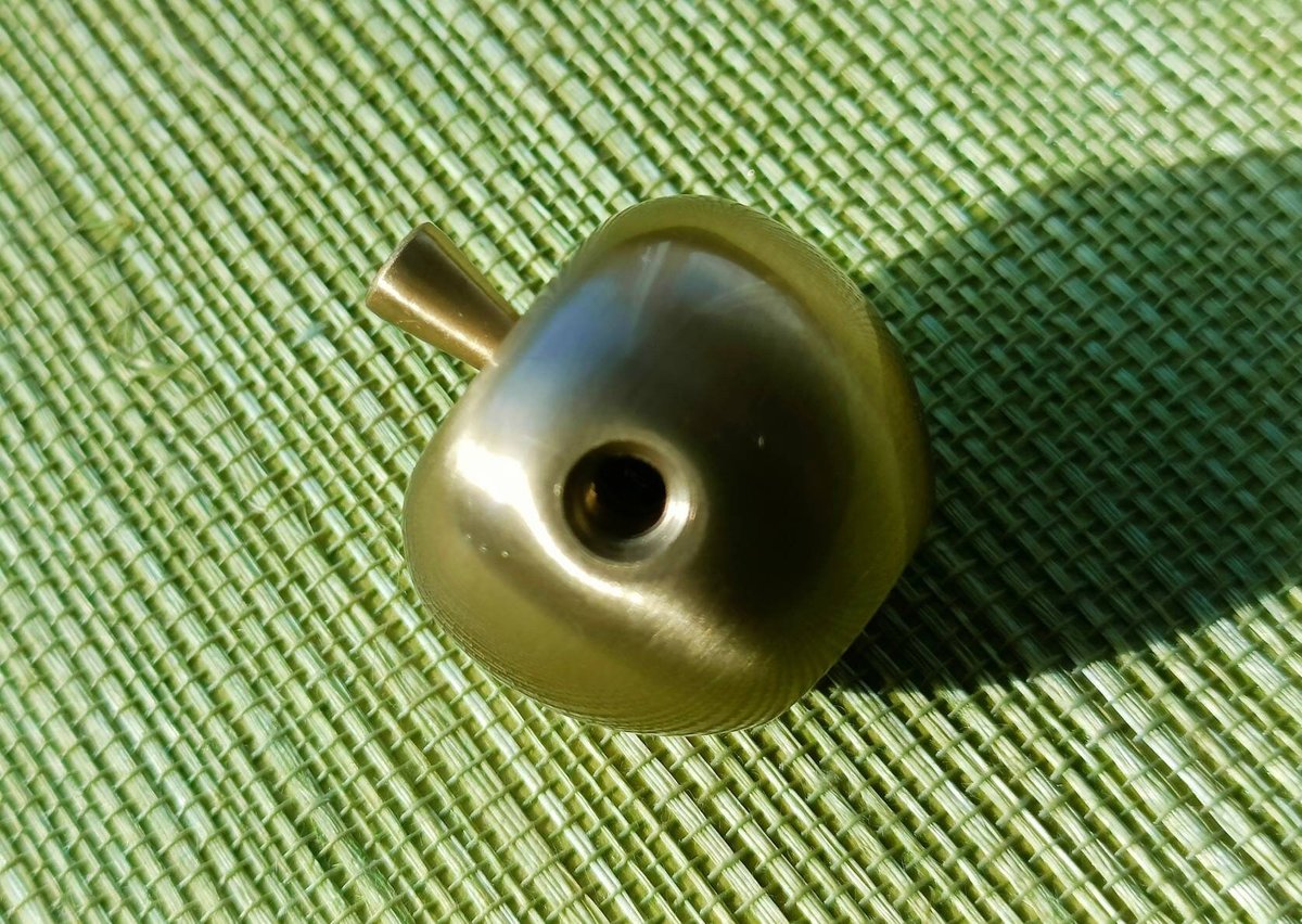 Small golden apple cabinet pull/Brass apple shaped door knob/Autumn theme decor/Brass drawer handle/home improvement/Gold apple door handle