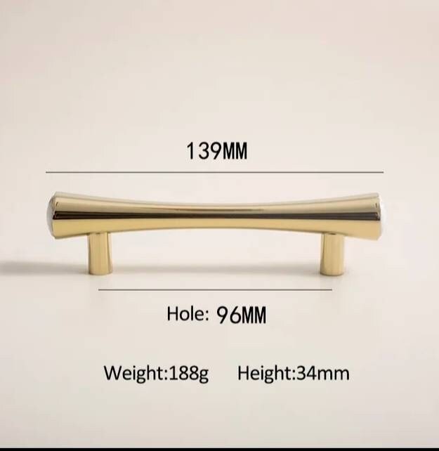 Shiny gold brass and marble bar handle/Luxury hardware/Shiny brass and white marble door handle/white marble drawer pull/Gold cabinet handle