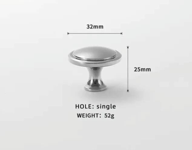 Classic shaped brass button door handle/round gold or silver cabinet pull/metal furniture hardware/round brass drawer knob/Brass door knob