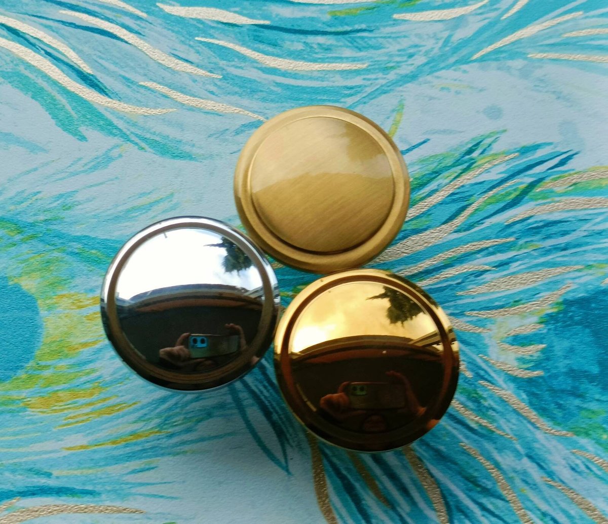 Classic shaped brass button door handle/round gold or silver cabinet pull/metal furniture hardware/round brass drawer knob/Brass door knob