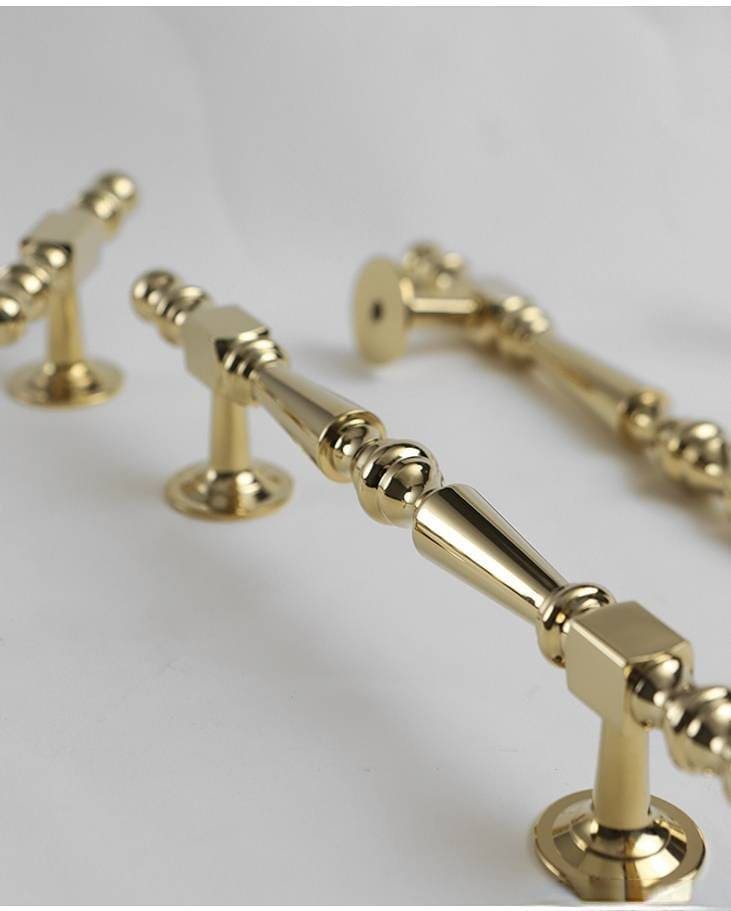 Shiny gold geometric shapes bar handle/Gold brass cabinet pull/Brass kitchen door handle/Bar drawer pull/furniture hardware/home improvement