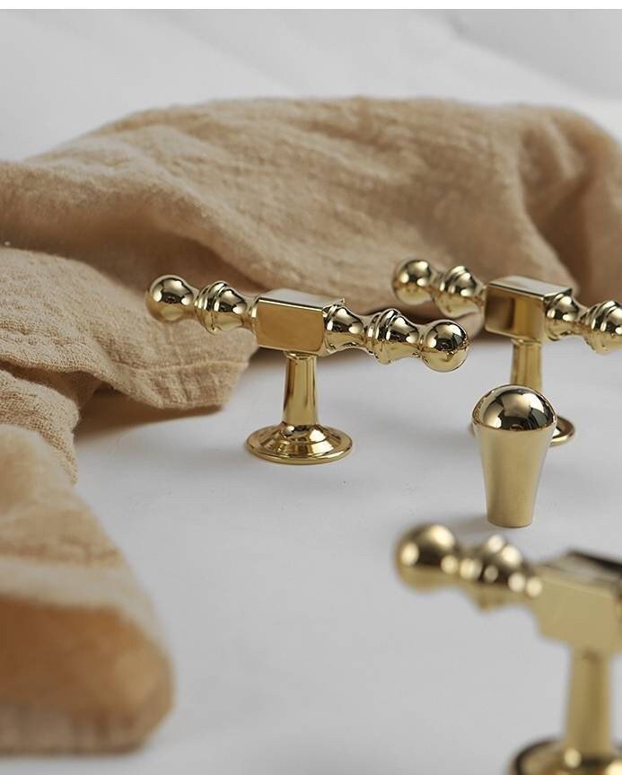 Shiny gold geometric shapes bar handle/Gold brass cabinet pull/Brass kitchen door handle/Bar drawer pull/furniture hardware/home improvement