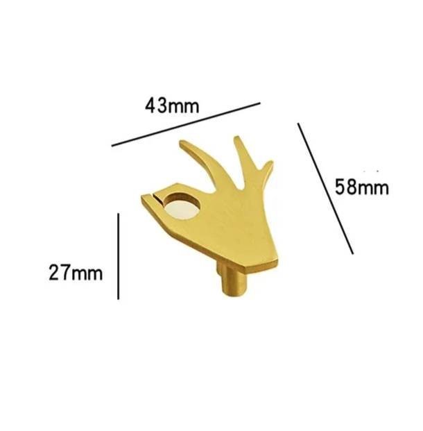 Gold brass hand shaped door handle/OK hand shape cabinet Pull/gold drawer handle/hello door knob/ furniture hardware/drinks cabinet handle