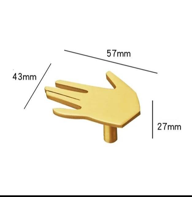 Gold brass hand shaped door handle/OK hand shape cabinet Pull/gold drawer handle/hello door knob/ furniture hardware/drinks cabinet handle