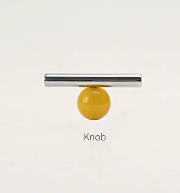 Silver geometric bar handle for kitchen bedroom or bathroom makeover/mid century drawer pull/bright coloured door furniture/stone door knob
