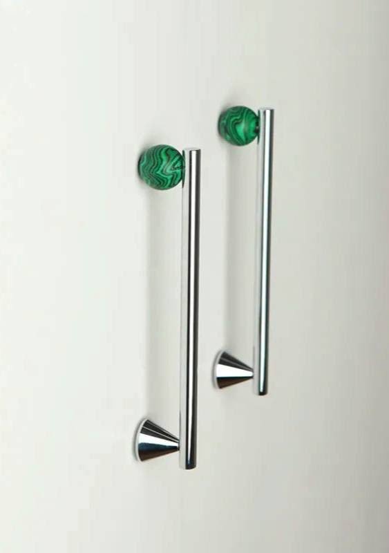 Silver geometric bar handle for kitchen bedroom or bathroom makeover/mid century drawer pull/bright coloured door furniture/stone door knob